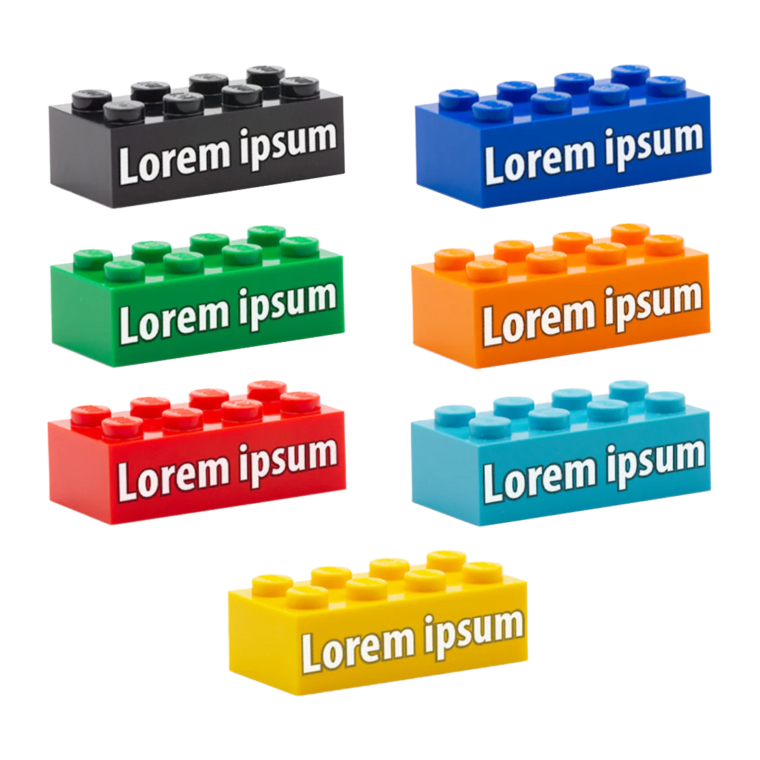 Your Message on a Custom Printed 2x4 Brick (Choice of Colours)